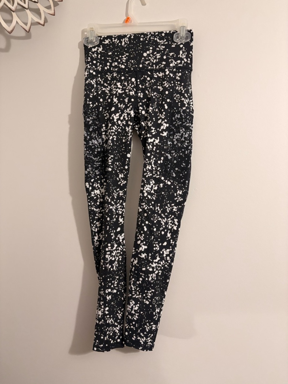Fabletics PowerHold Black & White Splatter Print Leggings